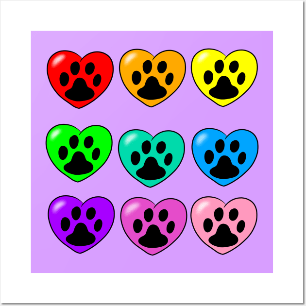 Paw print hearts Wall Art by MelanieJeyakkumar